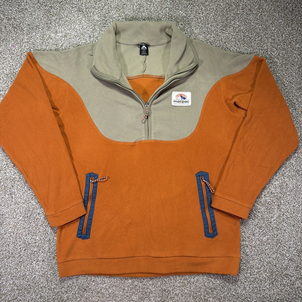 Men's Mac Pac Polartec Half Zip Fleece Pullover Two Tone Size Large